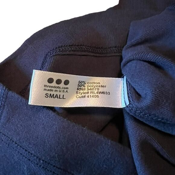 3 for $30! Three dots navy 3/4 sleeve tee - Picture 5 of 6